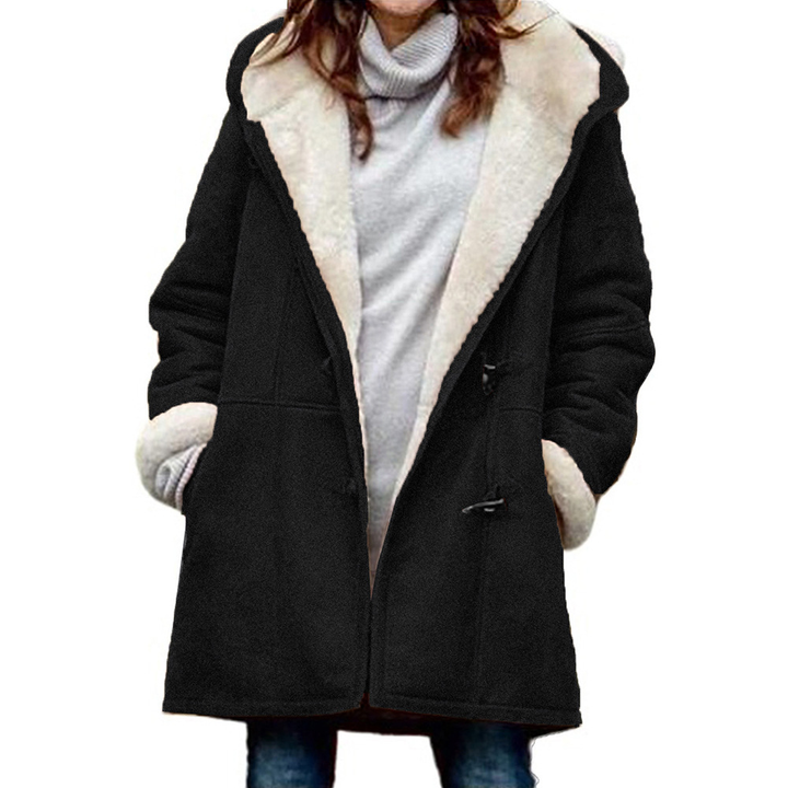 Damen Fleece Jacke mit Kapuze | Winter