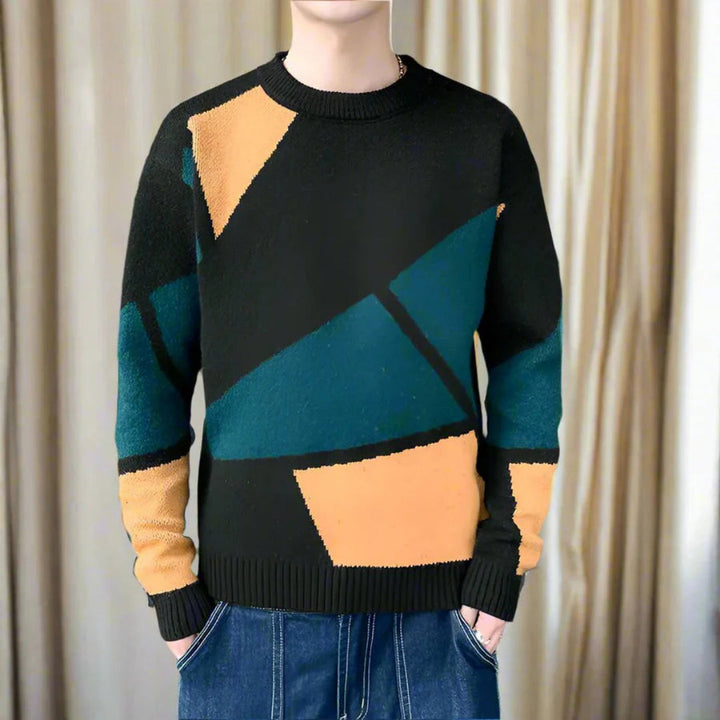 Herren Geometrisches Muster Strickpullover | Gemütlich