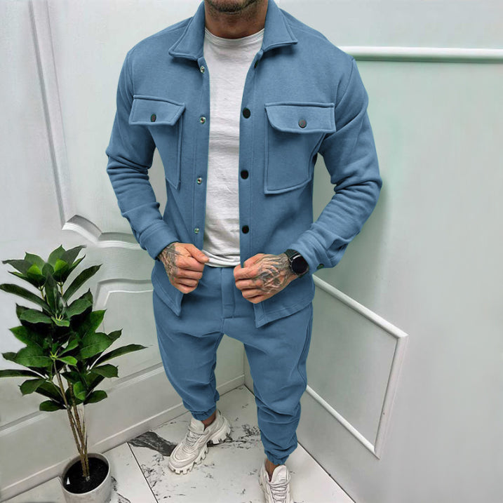 Herren Lässiges Modernes Zwei Teile Outfit Satz | Langarm