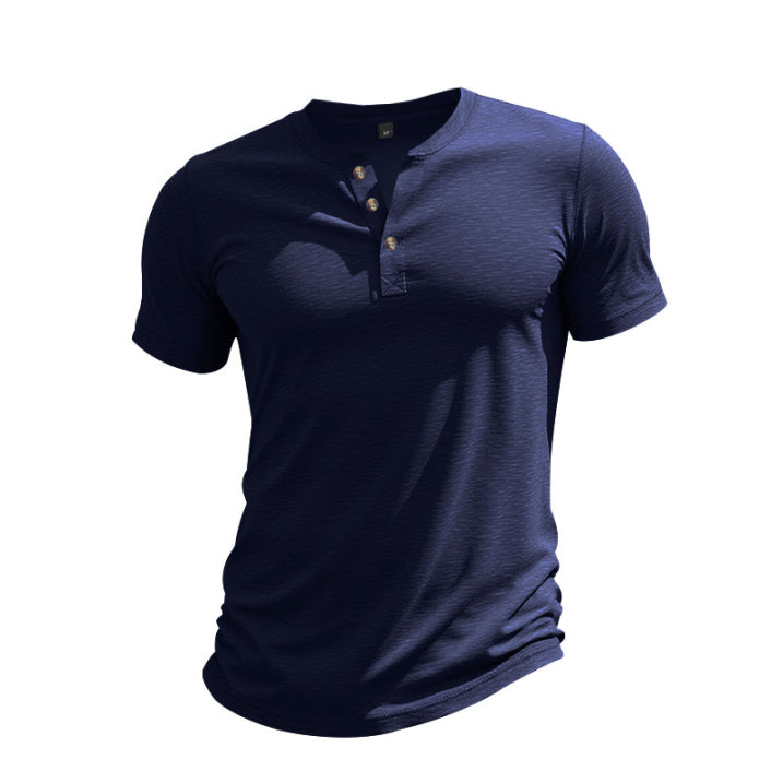 Herren Lässig Henley T-Shirt | Klassisch