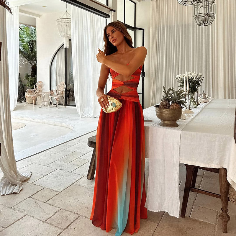 Trägerloses Schickes Hochzeitsgästekleid Für Damen | Maxi