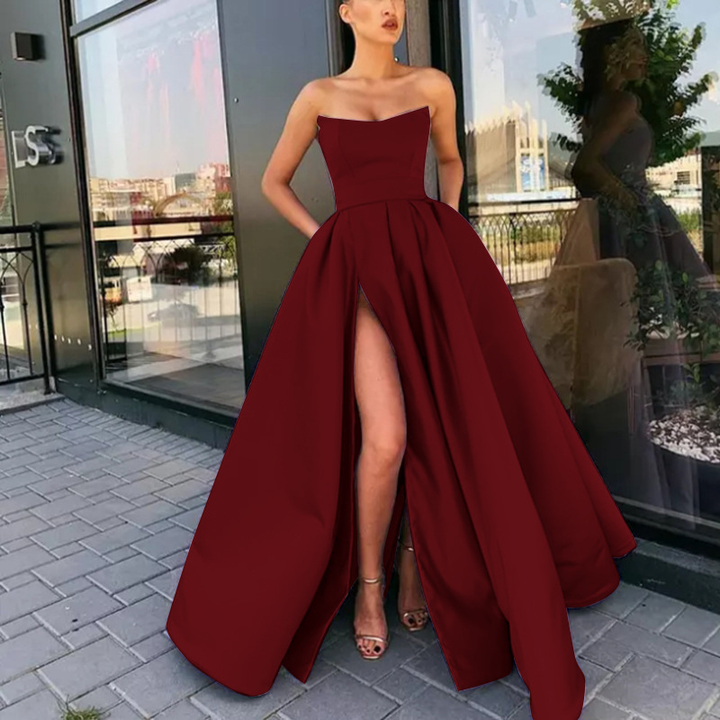 Trägerloses Elegantes Damen Ballkleid | Maxi