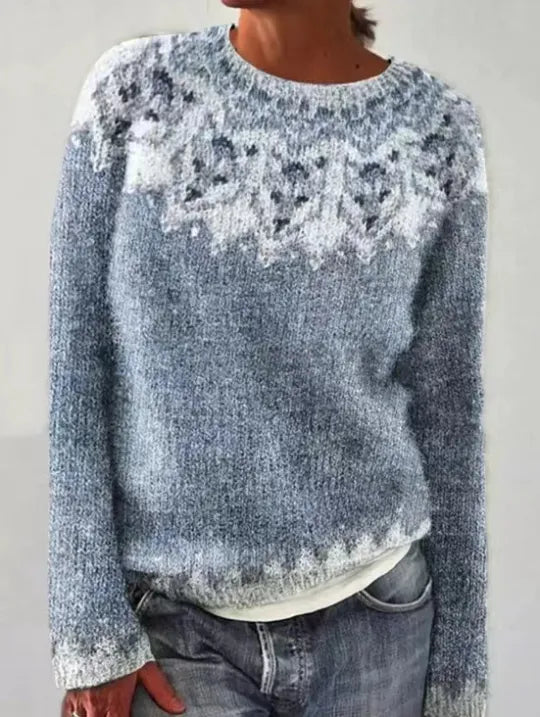 Winterpullover Im Vintage-stil Für Damen | Rundhalsausschnitt