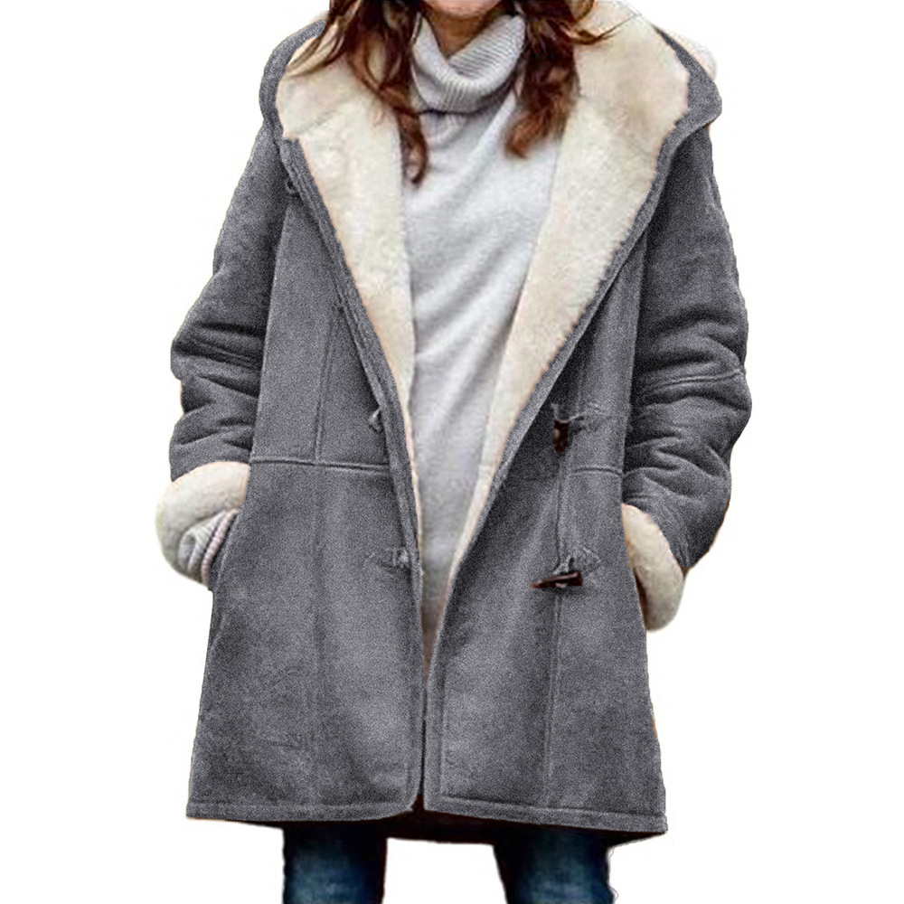 Damen Fleece Jacke mit Kapuze | Winter