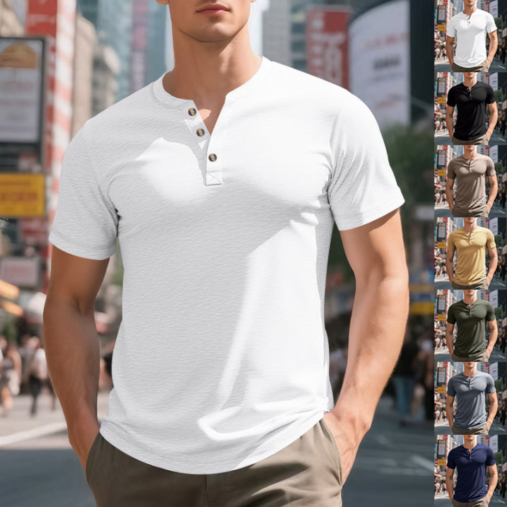 Herren Lässig Henley T-Shirt | Klassisch
