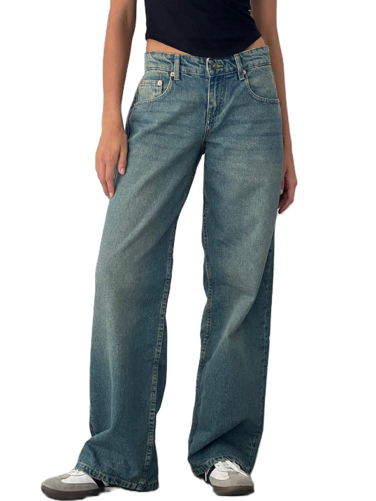 Baggy Mom Jeans für Damen | Niedrige Taille