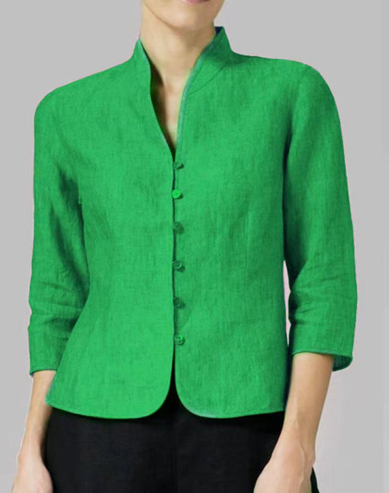 3/4 Bluse Mit Stehkragen Für Damen | Formell