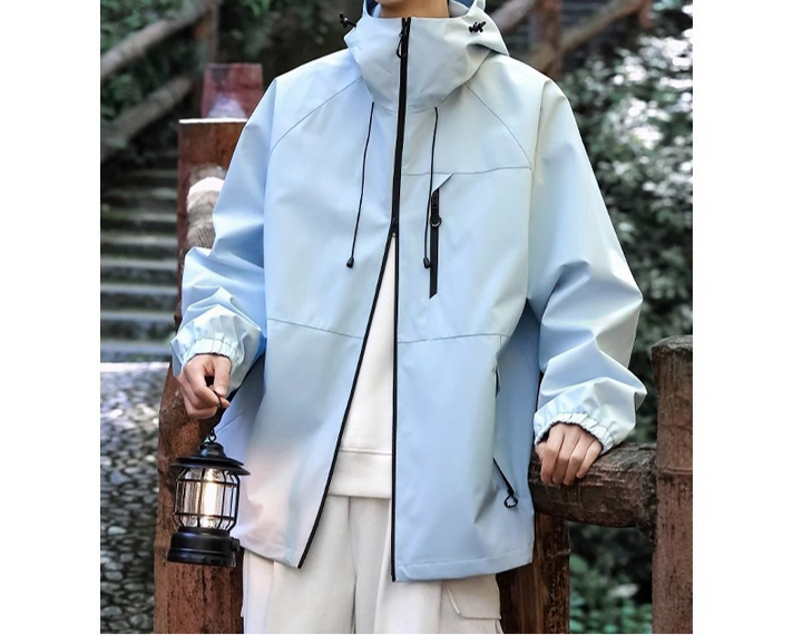 Winddichte Regenjacke mit Kapuze für Damen | Langarm