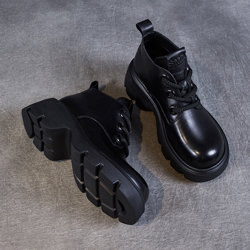 Damen Jahrgang Dirndl Boots Schwarz | Plateau