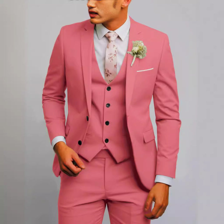 Slim Fit 3-Teiliger Hochzeitsgast Anzug für Herren | Formell