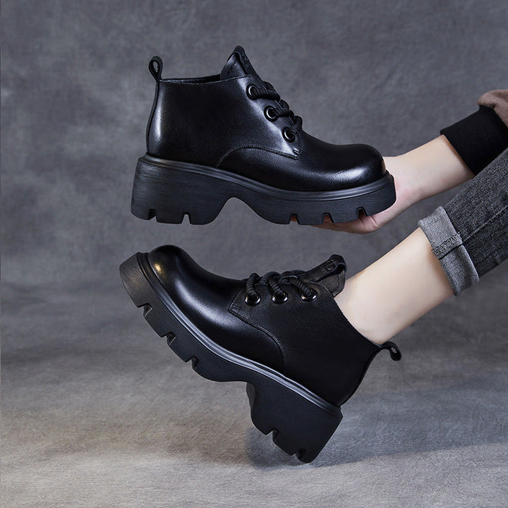 Damen Jahrgang Dirndl Boots Schwarz | Plateau