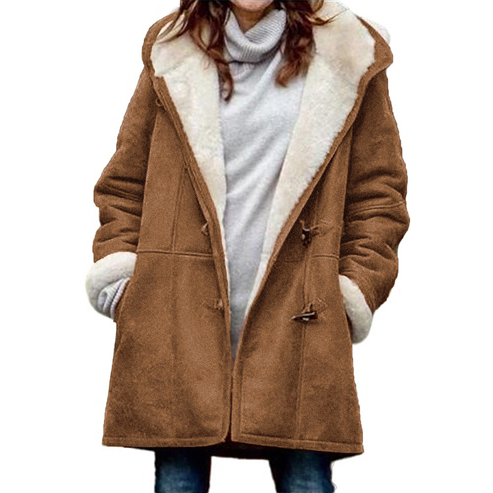 Damen Fleece Jacke mit Kapuze | Winter