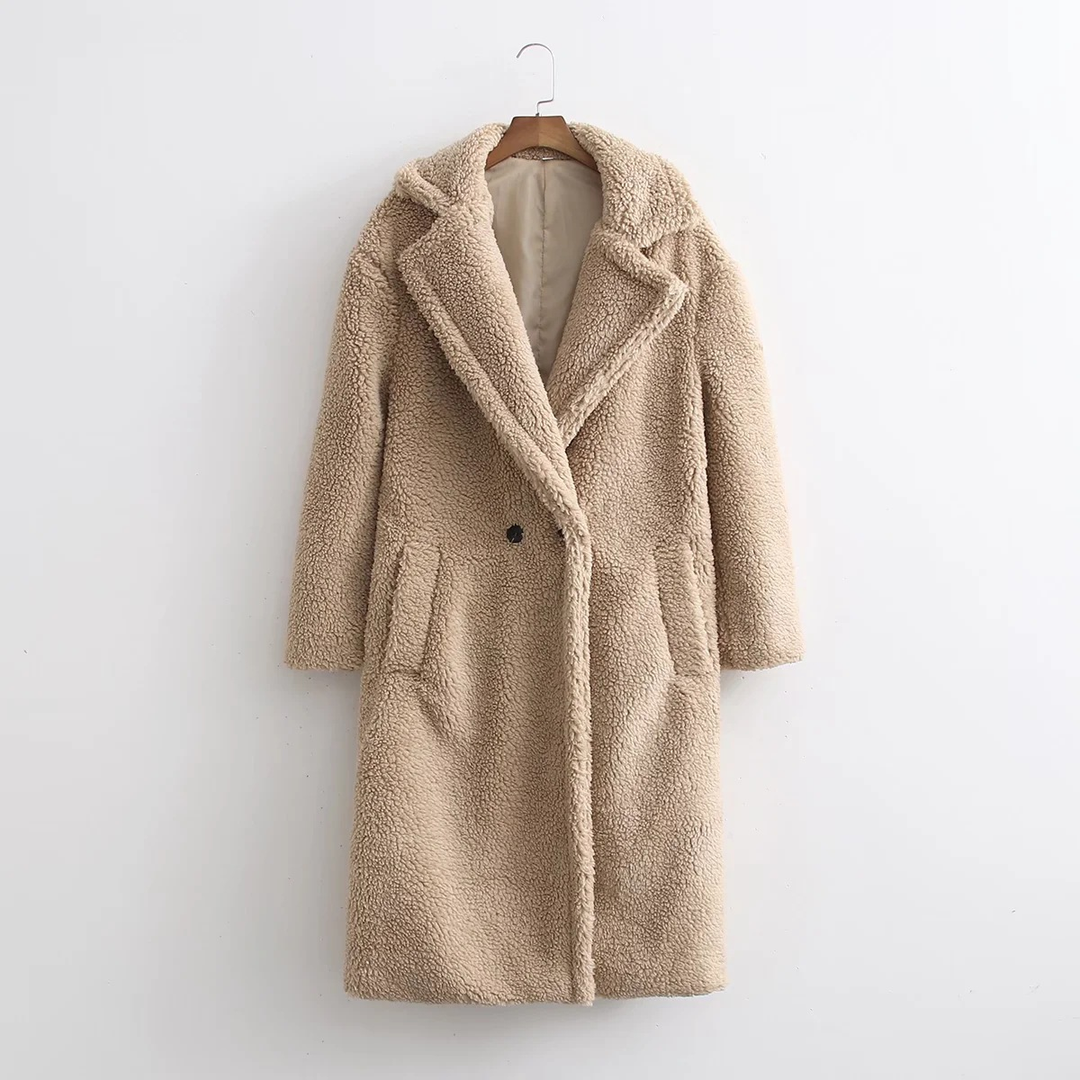Langer Damen-Teddy-Mantel | Warme