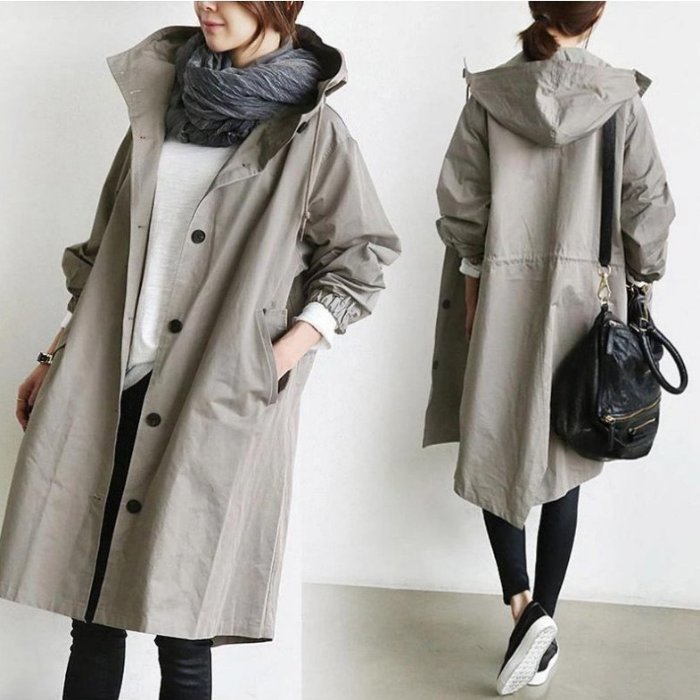 Damen Regenjacke | Mit Knopfverschluss Vorne