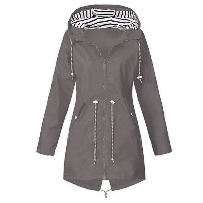Damen Kapuze Winddichte RegenJacke | Langarm
