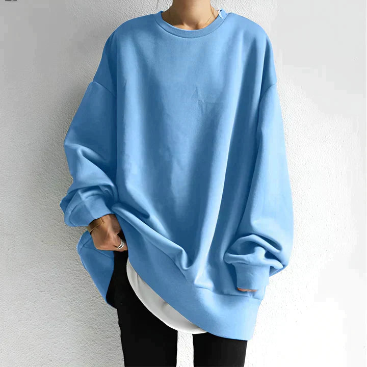 Übergroßes Rundhals Sweatshirt Für Damen | Lange Ärmel