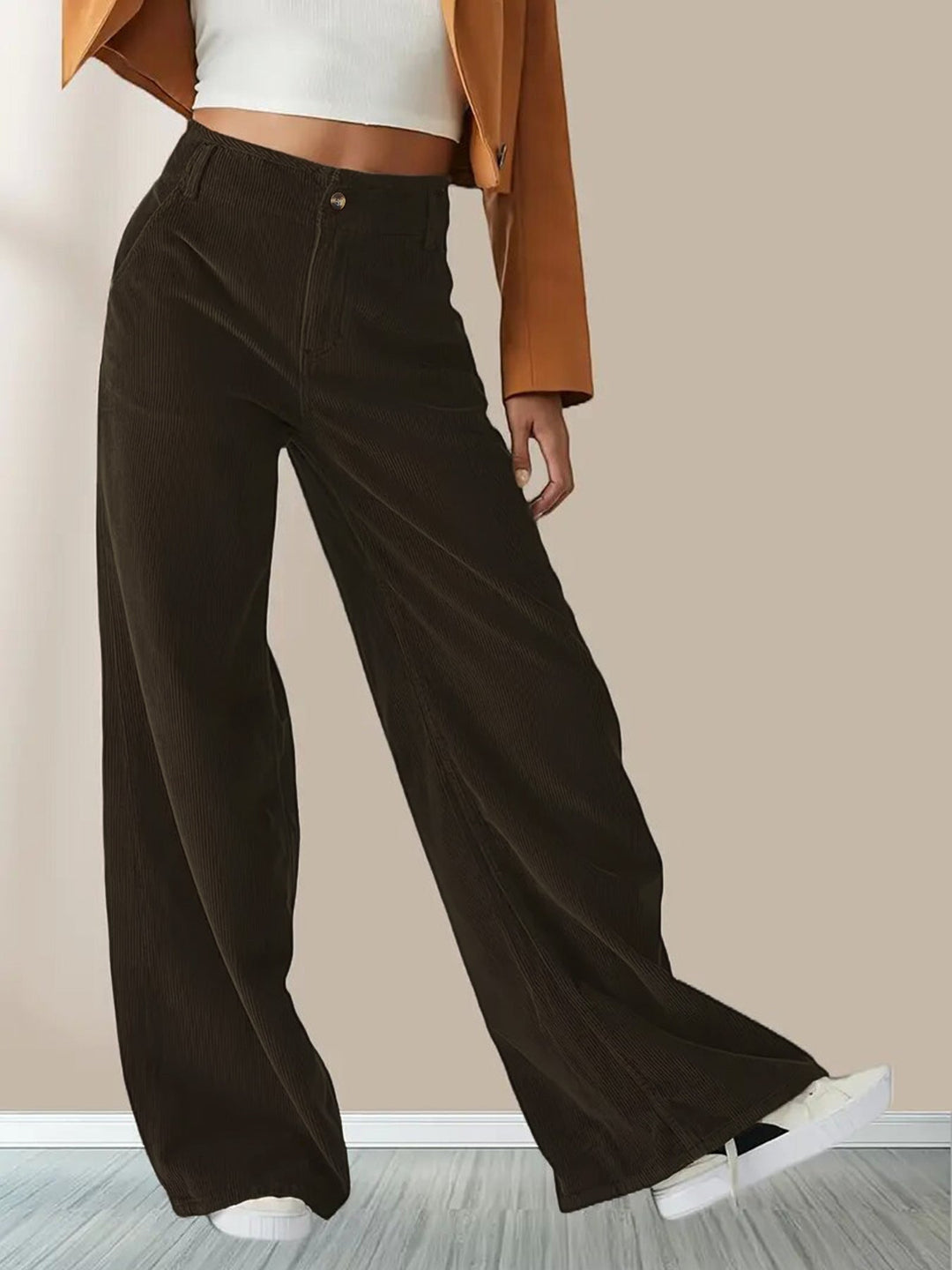 Damen Weites Bein Cordhose | Lässig
