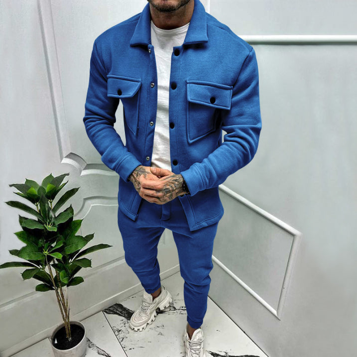 Herren Lässiges Modernes Zwei Teile Outfit Satz | Langarm
