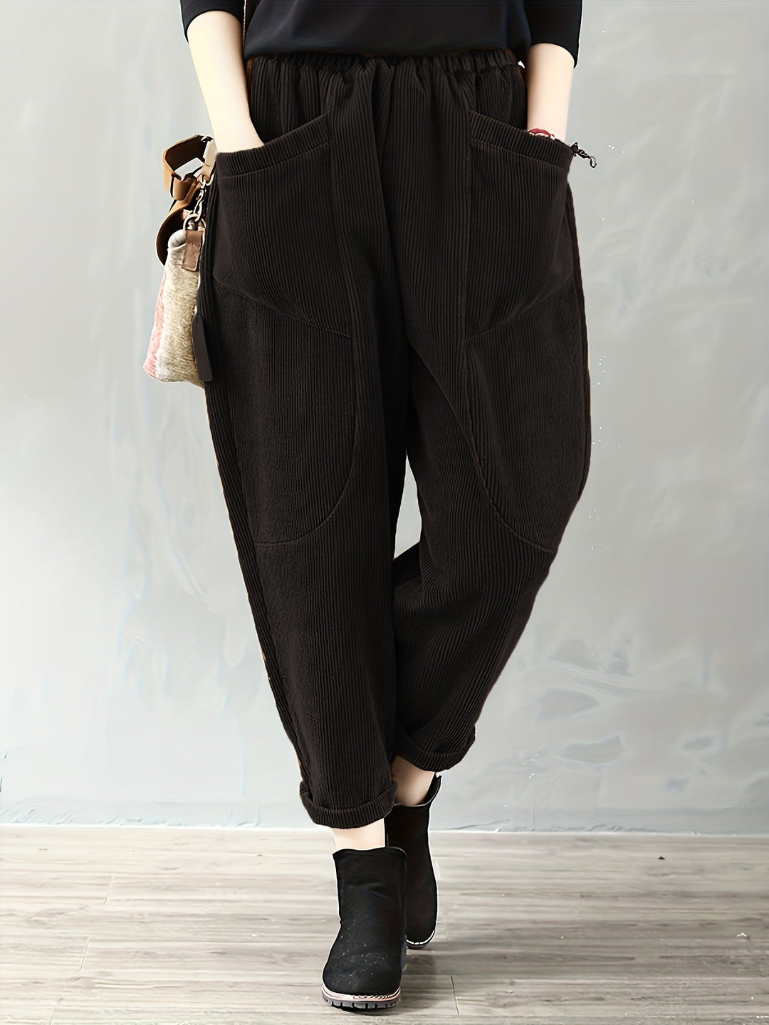 Lockere Passform Damen Cordhose | Mit Taschen