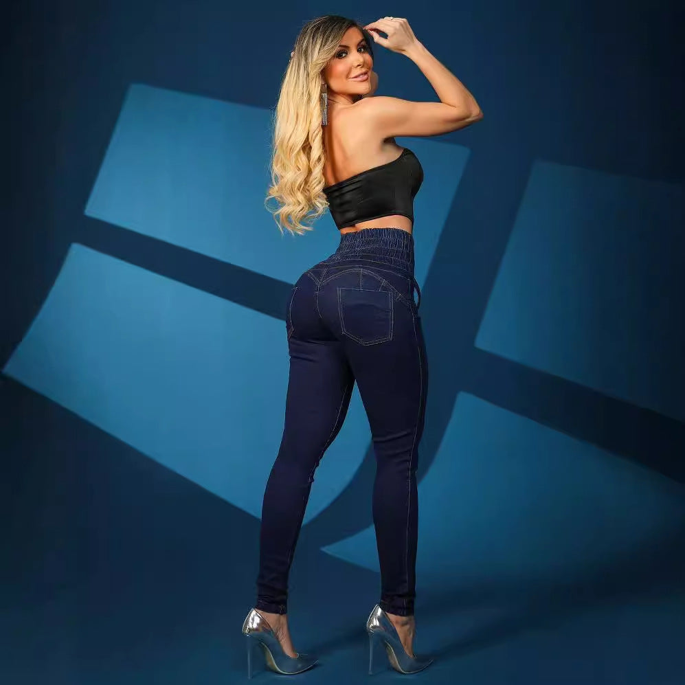 Damen Hoch Tailliert Jeggings | Mit Schnürverschluss
