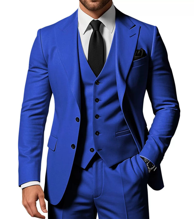Herren Slim Fit 3-Dreiteiler Satz | Hochzeitsgast Anzug