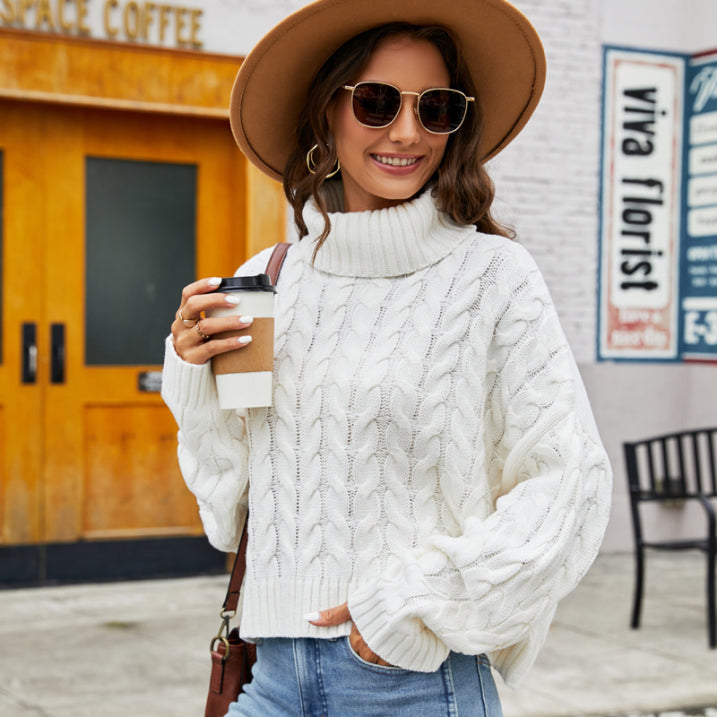 Damen Gemütlich Strickpullover | Rollkragen
