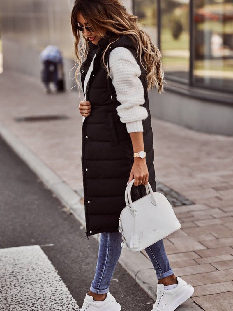 Damen Stepp Weste | Lang