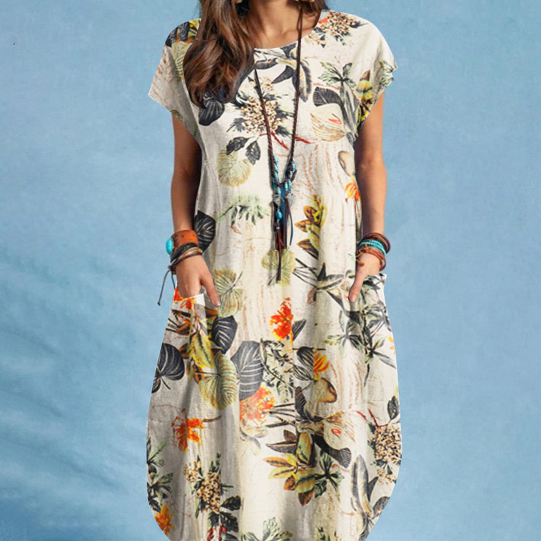 Damen Lässig Blumenmuster Kleid | Midi