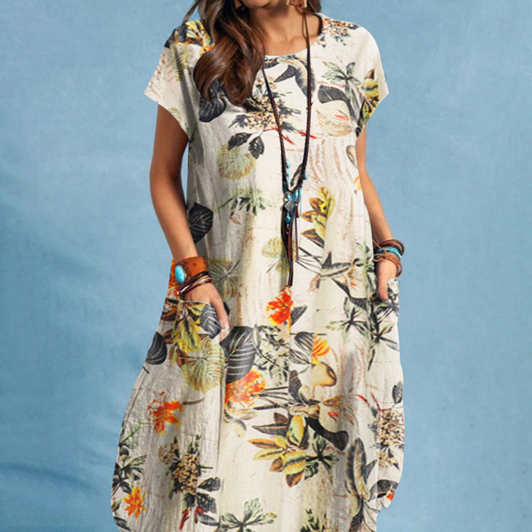 Damen Lässig Blumenmuster Kleid | Midi