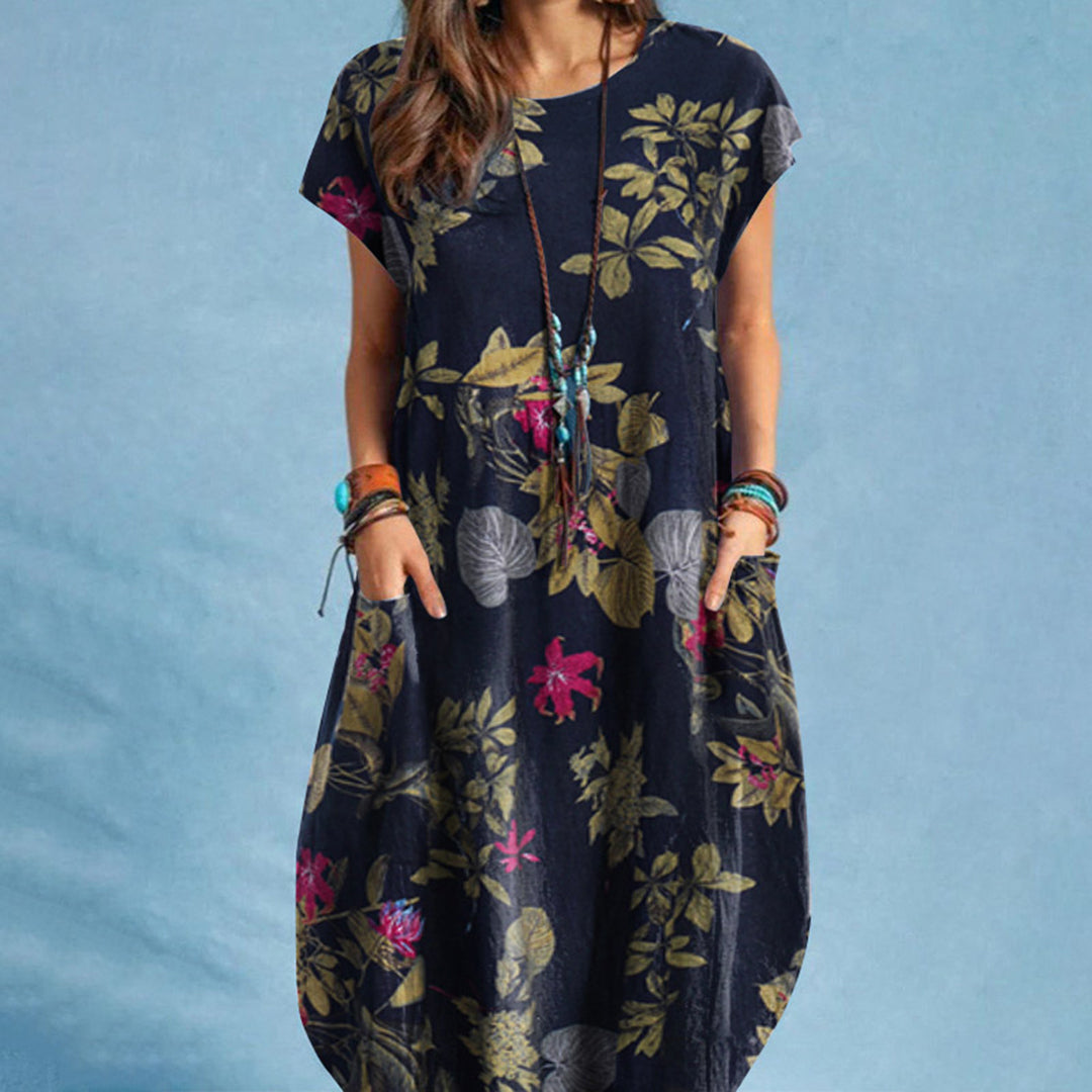 Damen Lässig Blumenmuster Kleid | Midi