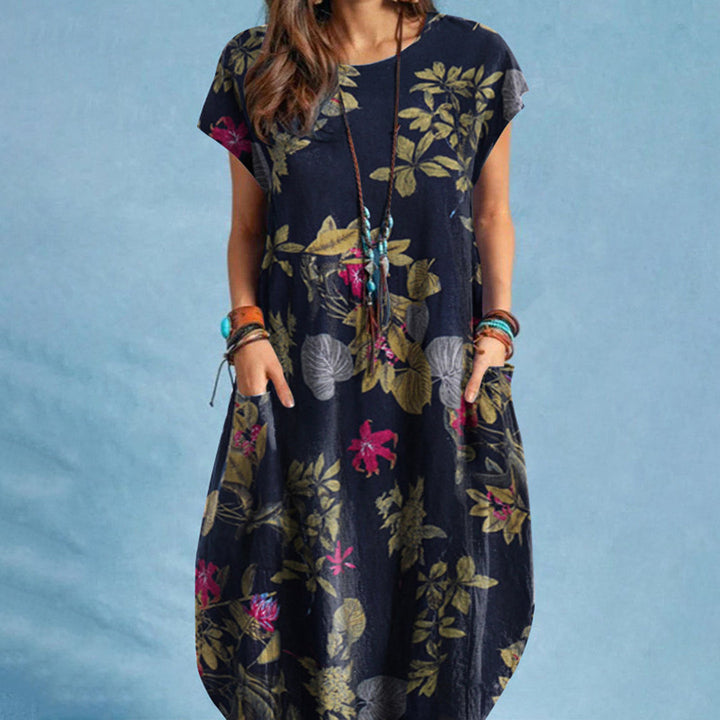 Damen Lässig Blumenmuster Kleid | Midi