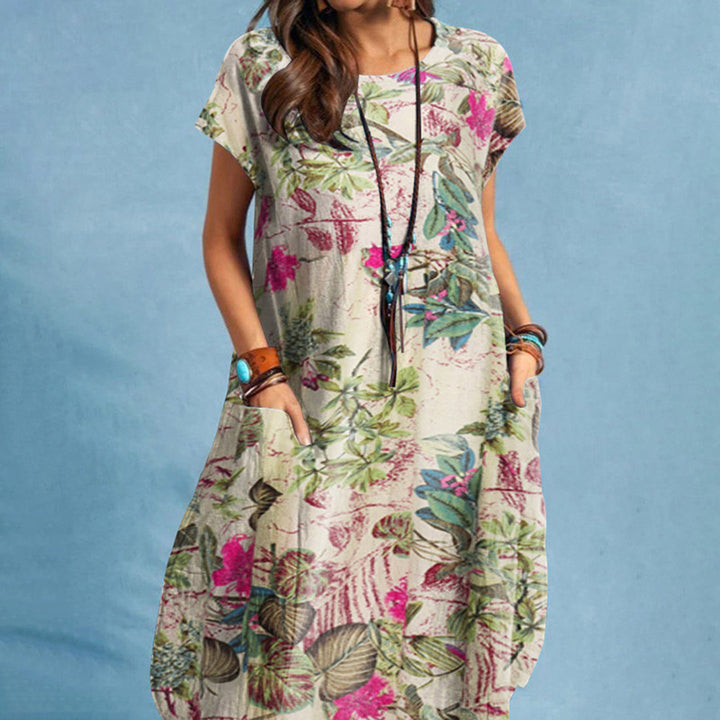 Damen Lässig Blumenmuster Kleid | Midi