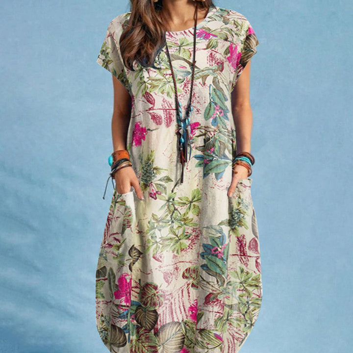 Damen Lässig Blumenmuster Kleid | Midi
