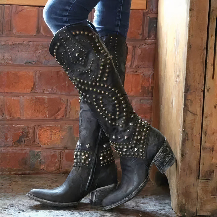 Kniehohe Cowboystiefel für Damen | Jahrgang