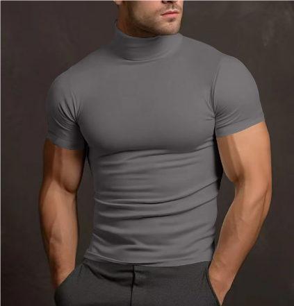 Brayan | Herren Rollkragen Freizeit T-Shirt | Tailliert