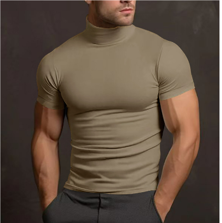 Brayan | Herren Rollkragen Freizeit T-Shirt | Tailliert