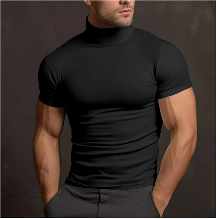 Brayan | Herren Rollkragen Freizeit T-Shirt | Tailliert