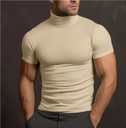 Brayan | Herren Rollkragen Freizeit T-Shirt | Tailliert