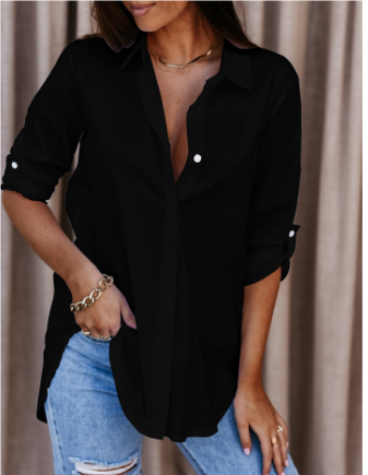 Damen Sommer Langarm Bluse | Lässig
