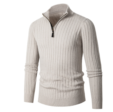 Herrenpullover Mit Halbem Reißverschluss | Gestrickt