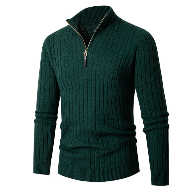 Herrenpullover Mit Halbem Reißverschluss | Gestrickt