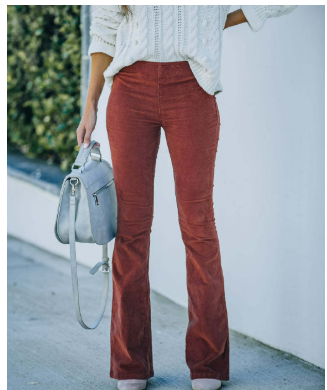 Cordhose Mit Hoher Taille Für Damen | Weites Bein