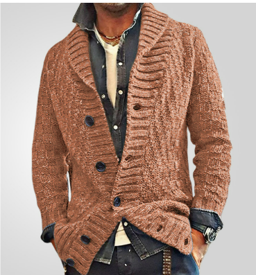 Dustin | Herren Winter Knopf Daunen Strickjacke | Strick
