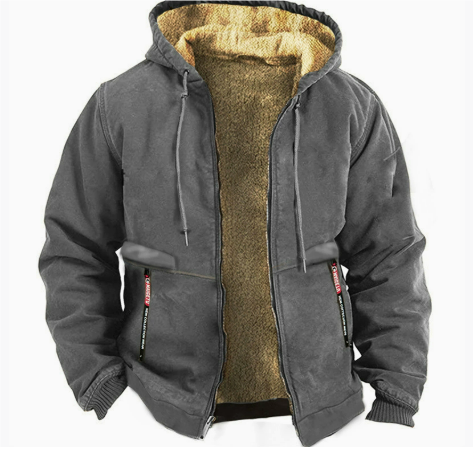 Herren Kapuzen Bequeme Warme Zip-Up Jacke | Winter