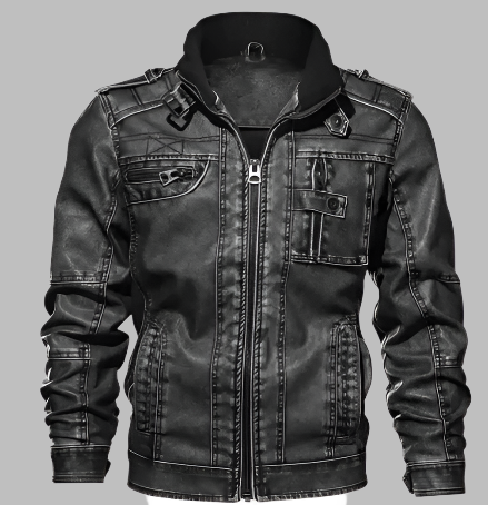 Warme Winterjacke Mit Reißverschluss Für Herren | Schwarz