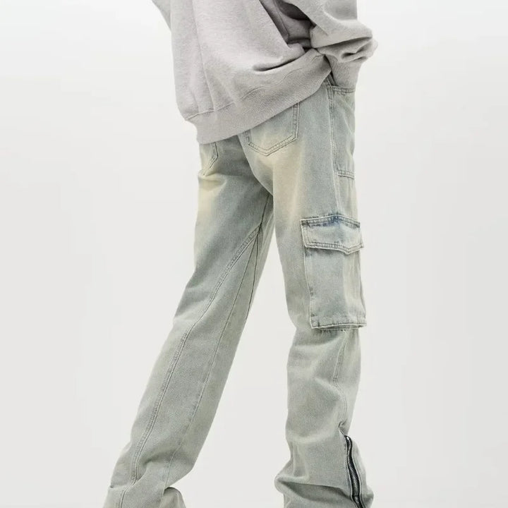 Herren Baggy Jeans | mit Seitlichen Reißverschlüssen und Taschen