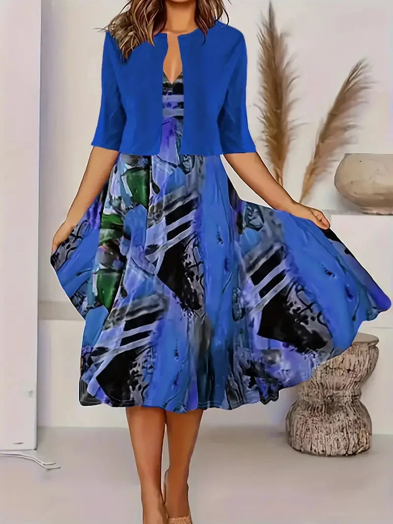 Schickes Damen Sommerkleid Mit Blazer | Midi