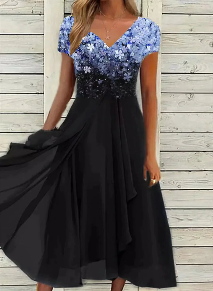 Elegantes Kleid Mit Blumendruck Für Damen | Midi