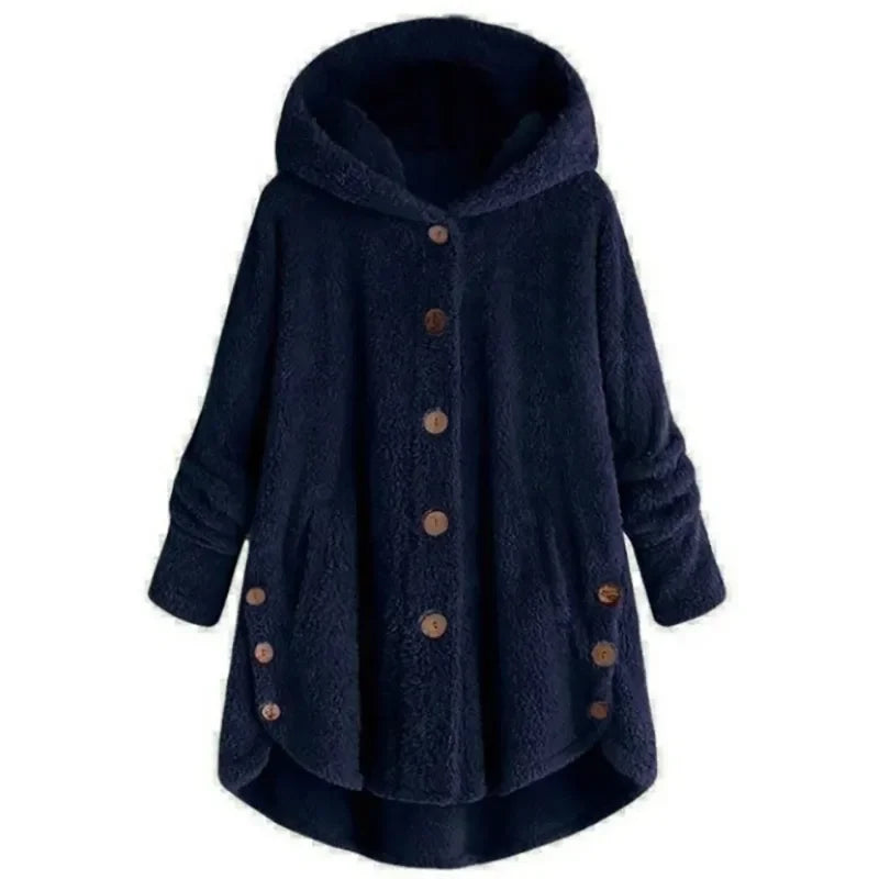 Stylische Fleece Jacke für Damen | Mit Kapuze