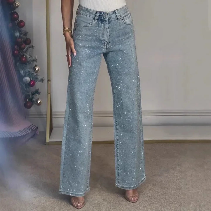 Damen Funkelndem Stil Mom-Jeans | Lässig